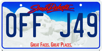 SD license plate 0FFJ49