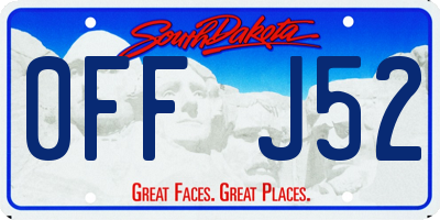 SD license plate 0FFJ52