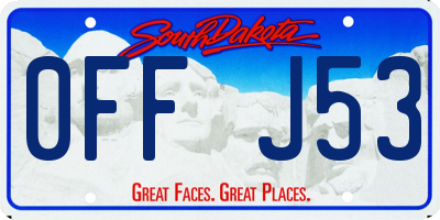 SD license plate 0FFJ53