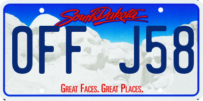 SD license plate 0FFJ58