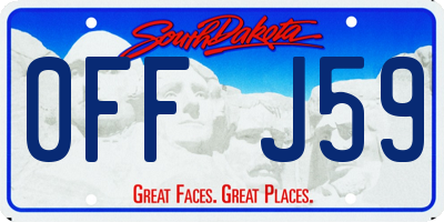 SD license plate 0FFJ59