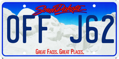 SD license plate 0FFJ62