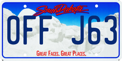 SD license plate 0FFJ63