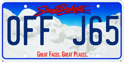 SD license plate 0FFJ65
