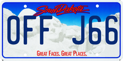 SD license plate 0FFJ66
