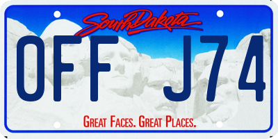 SD license plate 0FFJ74