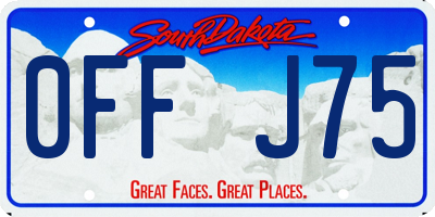 SD license plate 0FFJ75
