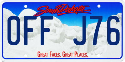 SD license plate 0FFJ76