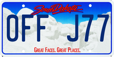 SD license plate 0FFJ77