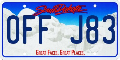 SD license plate 0FFJ83