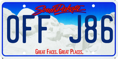SD license plate 0FFJ86