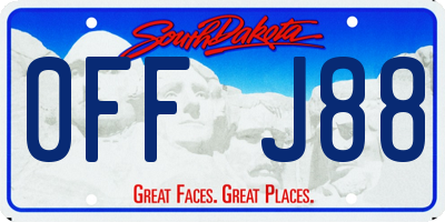 SD license plate 0FFJ88