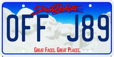 SD license plate 0FFJ89