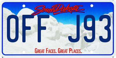 SD license plate 0FFJ93