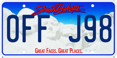 SD license plate 0FFJ98