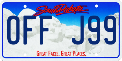 SD license plate 0FFJ99