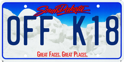 SD license plate 0FFK18