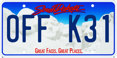 SD license plate 0FFK31