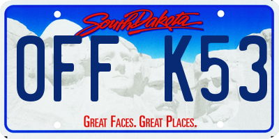SD license plate 0FFK53