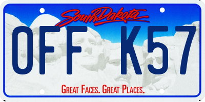 SD license plate 0FFK57