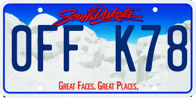 SD license plate 0FFK78