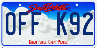 SD license plate 0FFK92