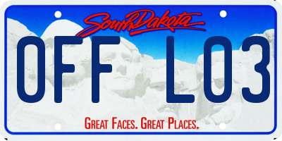 SD license plate 0FFL03