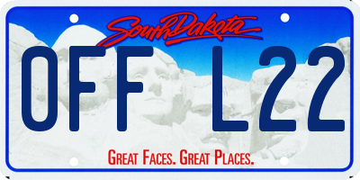 SD license plate 0FFL22
