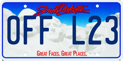 SD license plate 0FFL23