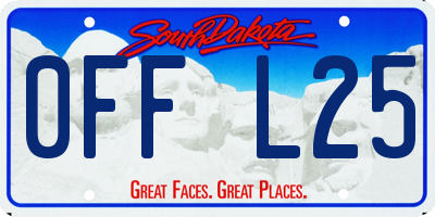 SD license plate 0FFL25