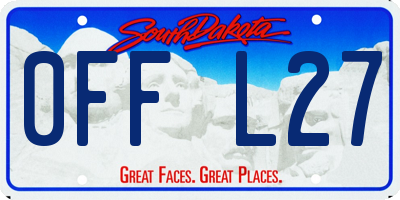 SD license plate 0FFL27