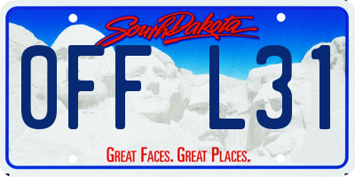 SD license plate 0FFL31