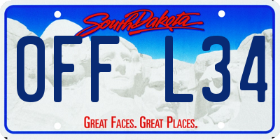 SD license plate 0FFL34