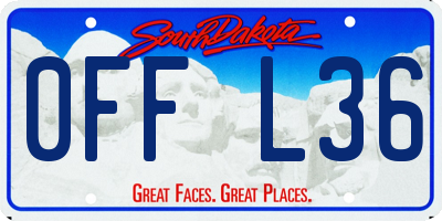 SD license plate 0FFL36