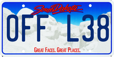 SD license plate 0FFL38