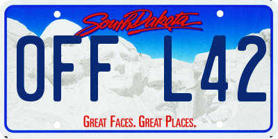 SD license plate 0FFL42