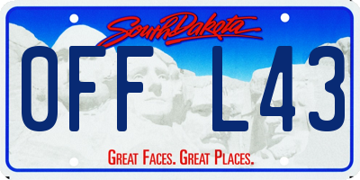 SD license plate 0FFL43