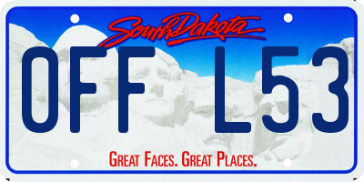SD license plate 0FFL53