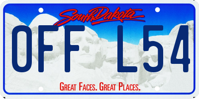 SD license plate 0FFL54