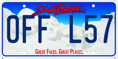 SD license plate 0FFL57