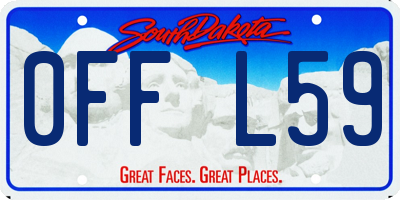 SD license plate 0FFL59