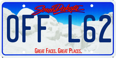 SD license plate 0FFL62