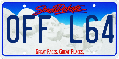 SD license plate 0FFL64