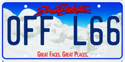 SD license plate 0FFL66
