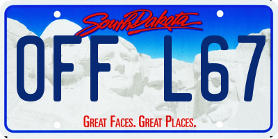 SD license plate 0FFL67
