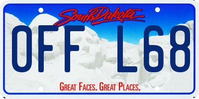 SD license plate 0FFL68