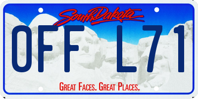 SD license plate 0FFL71