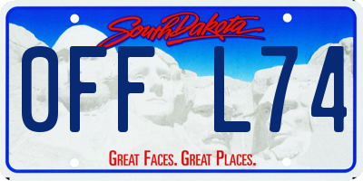 SD license plate 0FFL74