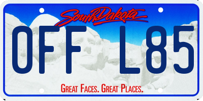 SD license plate 0FFL85