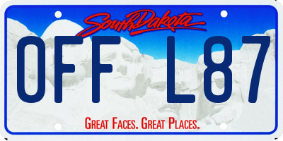 SD license plate 0FFL87